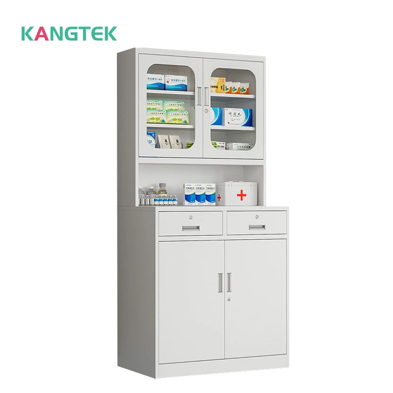 KANGTEK Wholesale Hospital Furniture Large Storage Space Medical Room Medicine Cabinet With Mirror