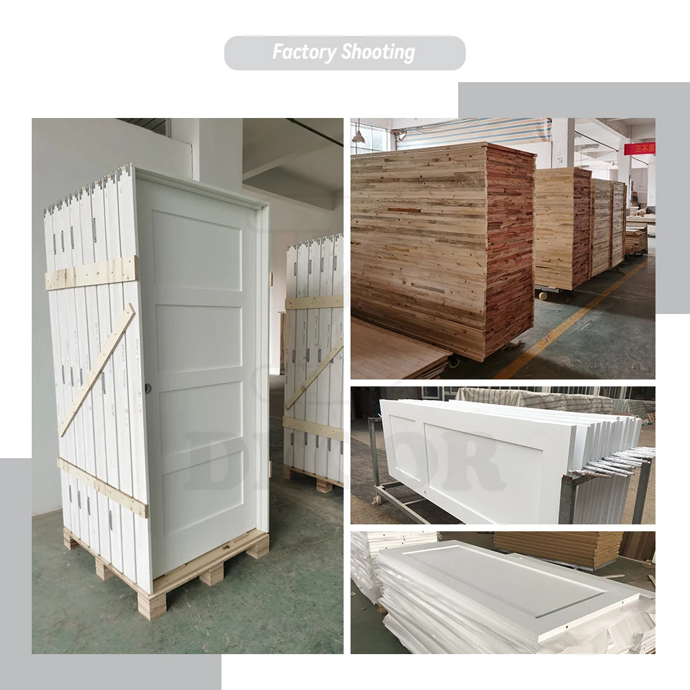 Heavy Duty Custom Primer Shaker Style 4 Panel MDF Room Wood Interior Door