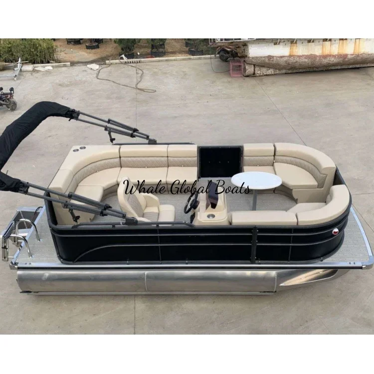 19ft Aluminum Lounging Entertainment Boat Cruising Pontoon Boat for Sale