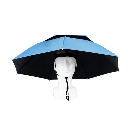Customized good quality fishing head wearing sun umbrella outdoor tea picking umbrella