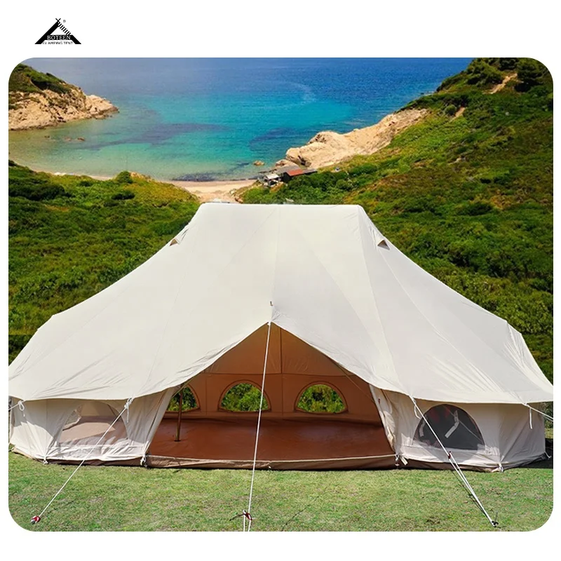 BOTEEN Family Camping Safari Yurt Tent Waterproof 10 Persons Safari Tents All Season With Sanitairy