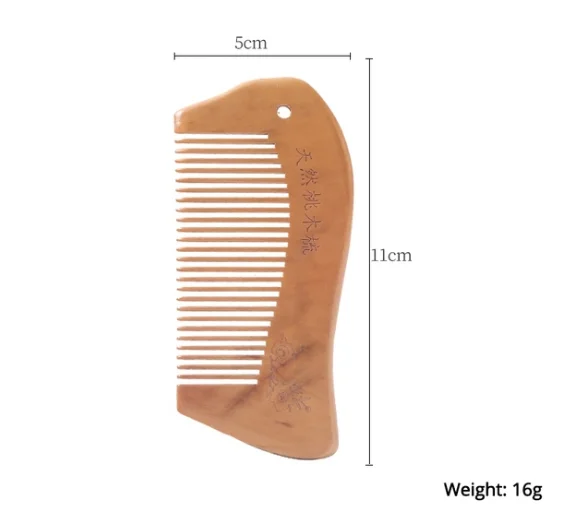 13Styles Natural Peach Wood Comb Anti-Static Handcrafted Fine Tooth Comb Massage Head Classic Comb Hair Styling Hair Care Tool