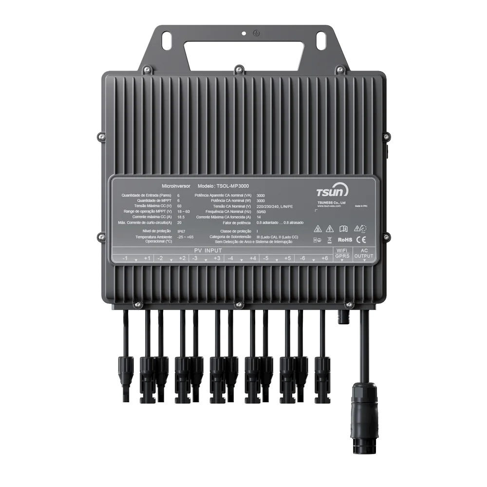 Tsun EU stock  Micro Inverter 3kva TSOL-MP3000   3000w Solar mirco Inverter 6 MPPT with Data Collector