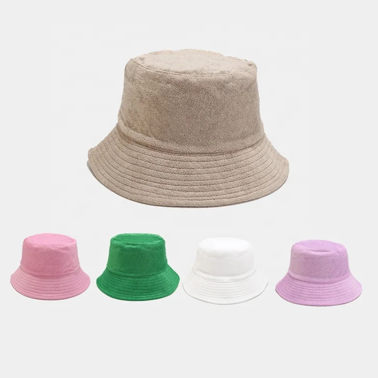 2022 winter blank luxury custom made fisherman mens terry cloth bucket hat
