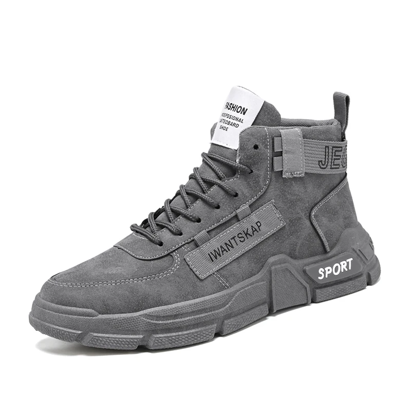 Popular Material Pu Leather Custom Men Shoes High Top Sneakers