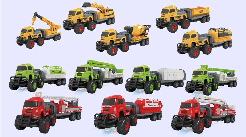 Engineering site model toys agitator truck four-way remote control engineering mixing heavy loader  seper truck