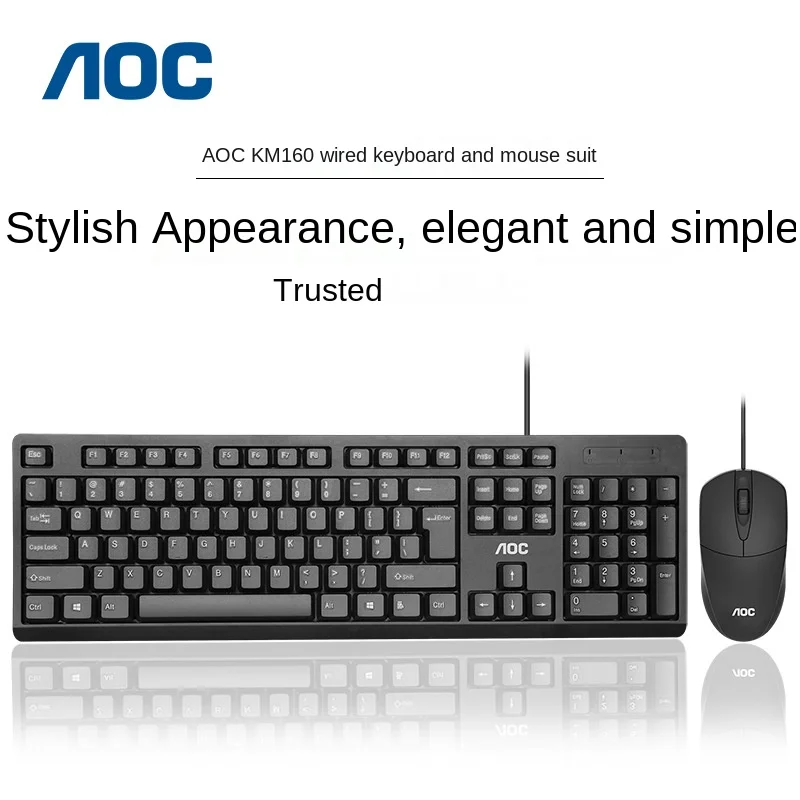 AOC KM160 Wired Keyboard and Mouse Set Notebook Desktop Computer Keyboard and Mouse Set