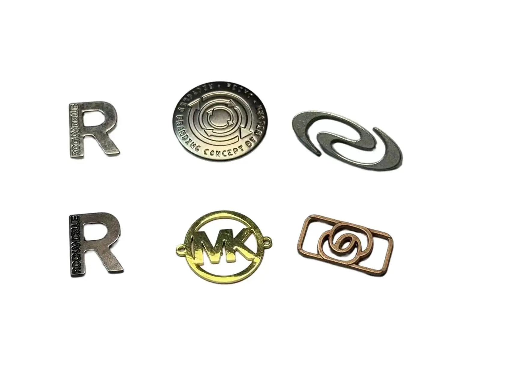 Manufacturer New Design Letter Metal Logo Label Metal Tag  for bags