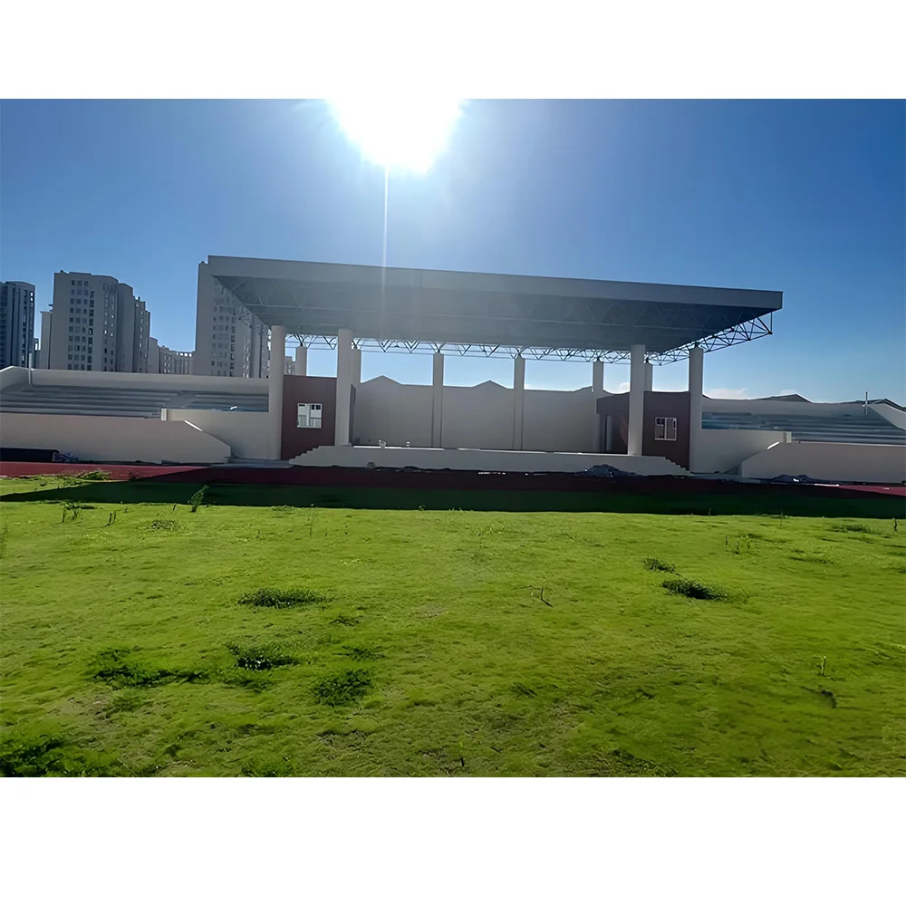 Custom Steel Roof Grid Systems for Open-Air Stadium Grandstands, Durable Shade Canopy Structures for Spectator Seating