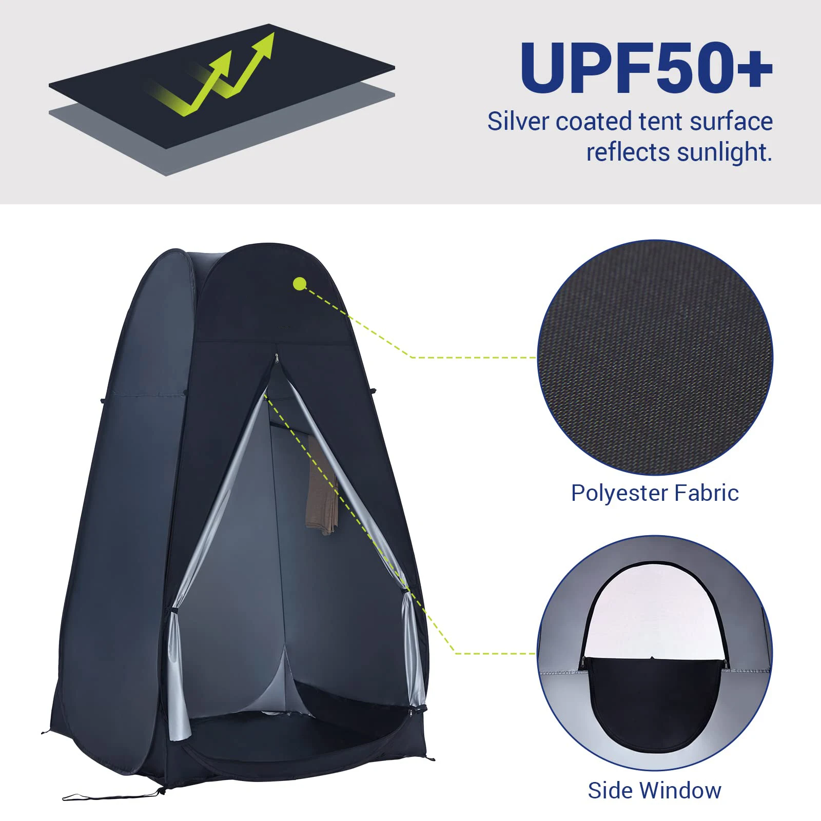 Portable Pop Up Shower Tent Spacious Dressing Changing Room Privacy Tents for Toilet Camping Biking Beach