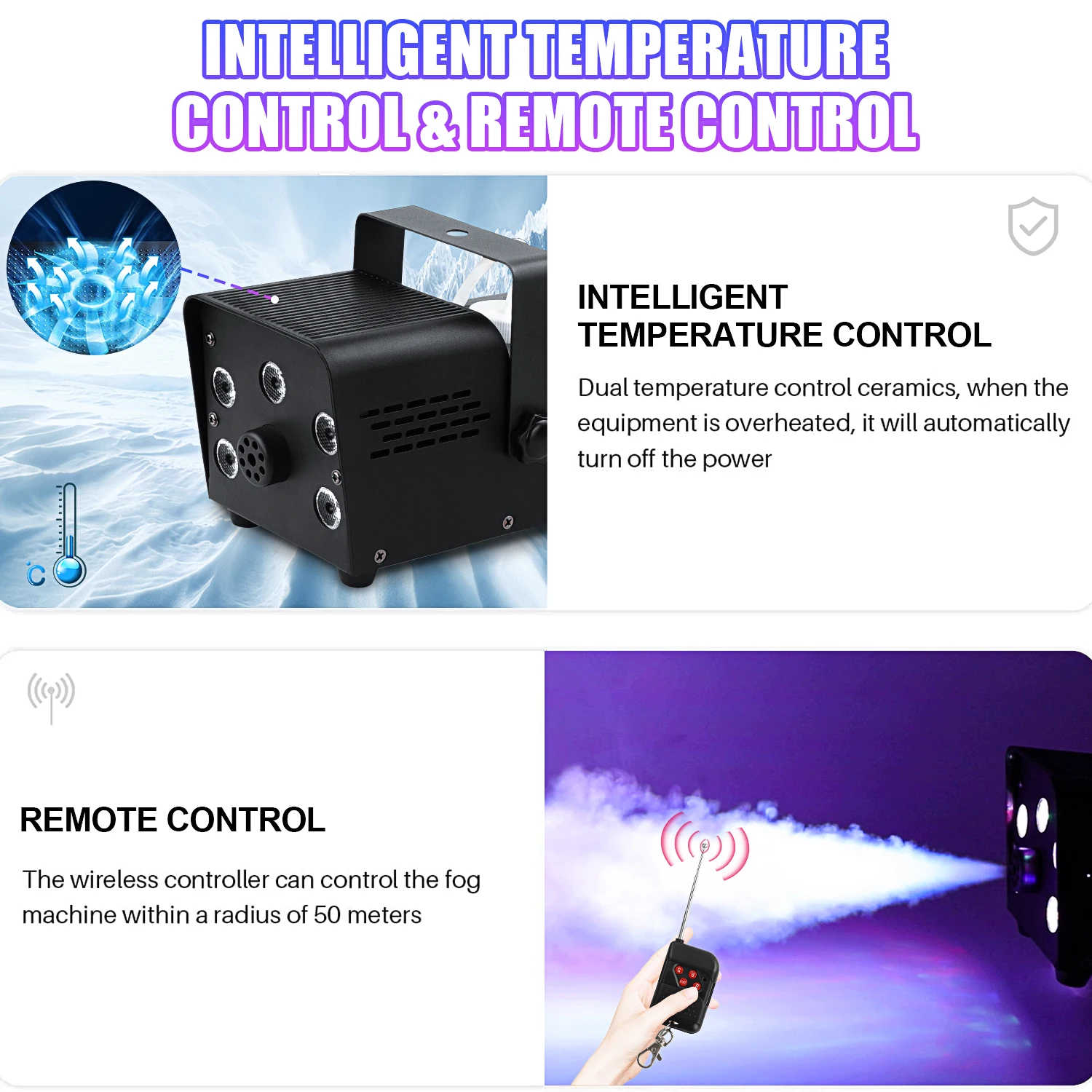 500W RGB 3in1 Fog Machine For Wedding Disco Dj Party Stage Somg machine with Remote Control Smoke Machine