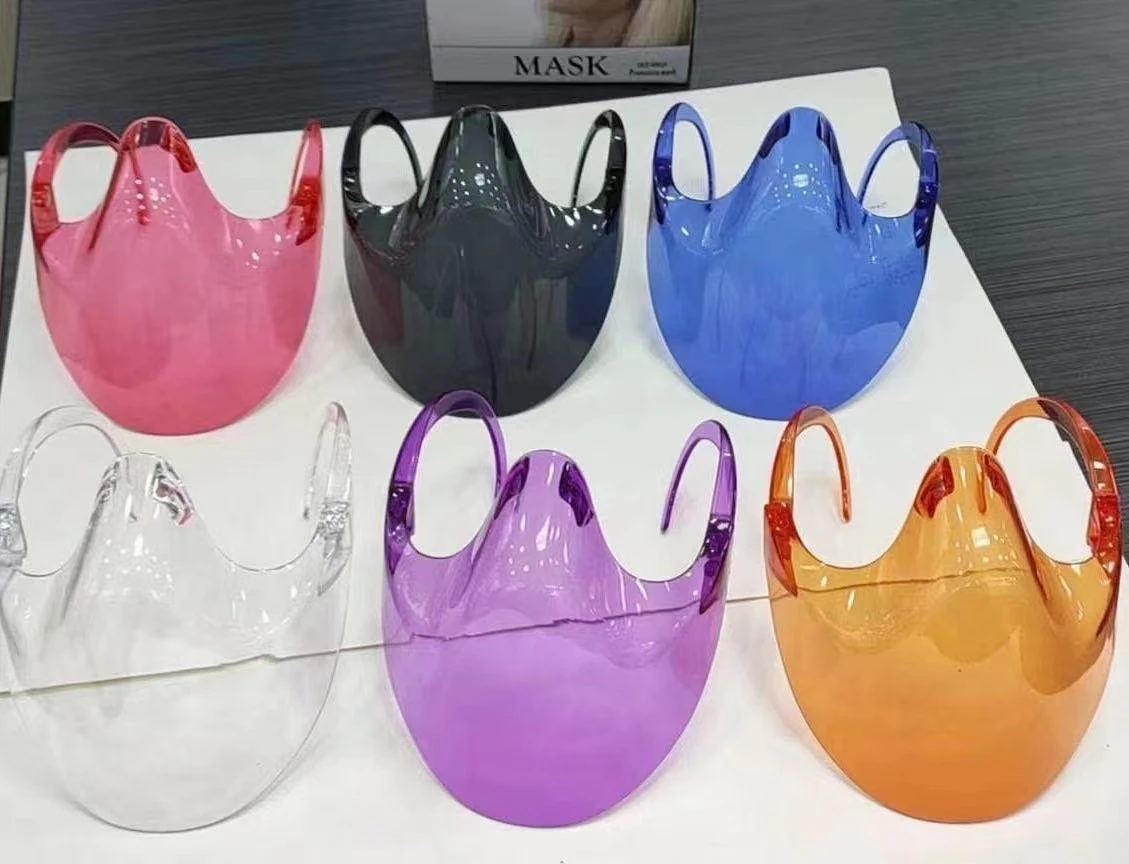 Anti Fog Eco-friendly Durable Clear Face Mask Sunglasses Plastic Face Shield Reusable for Deaf Mute Lip Read Fully Transparent