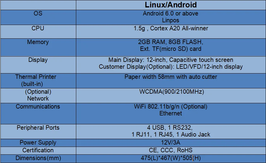Высокопроизводительный кассовый аппарат коммерческого класса многоцелевой платежный терминал розничная продажа (POS)