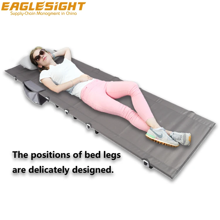 Folding Camping Cot Bed Supports 200 kg Heavy Duty Portable Sleeping Cot for Outdoor and Indoor, Travel Cot Bed with Storage Bag