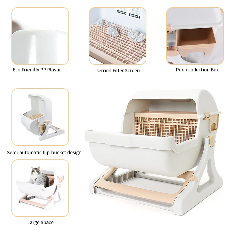 Best Selling Wholesale Factory Manufacture Pet Products Plastic Pet grooming Big Size foldable  cat litter box