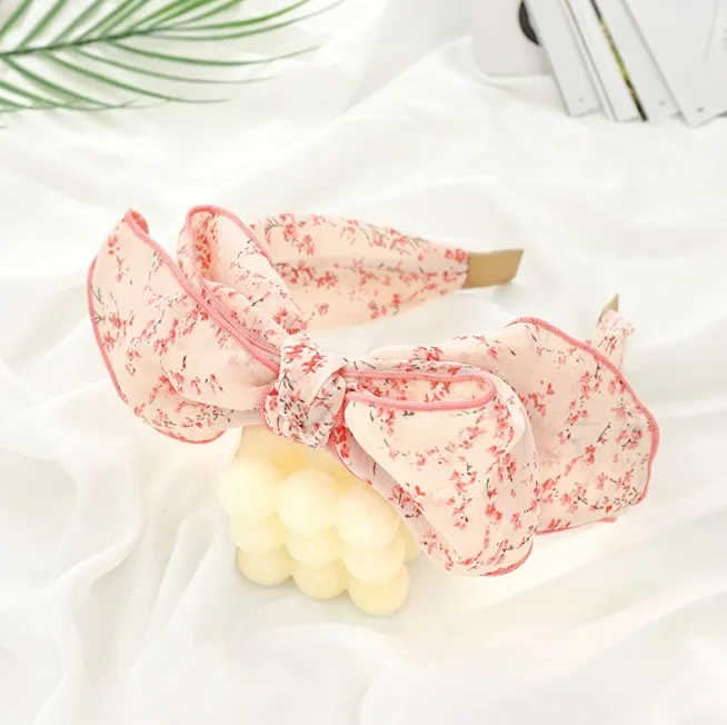 Japan and South Korea fasten melting printing cloth art bowknot headband