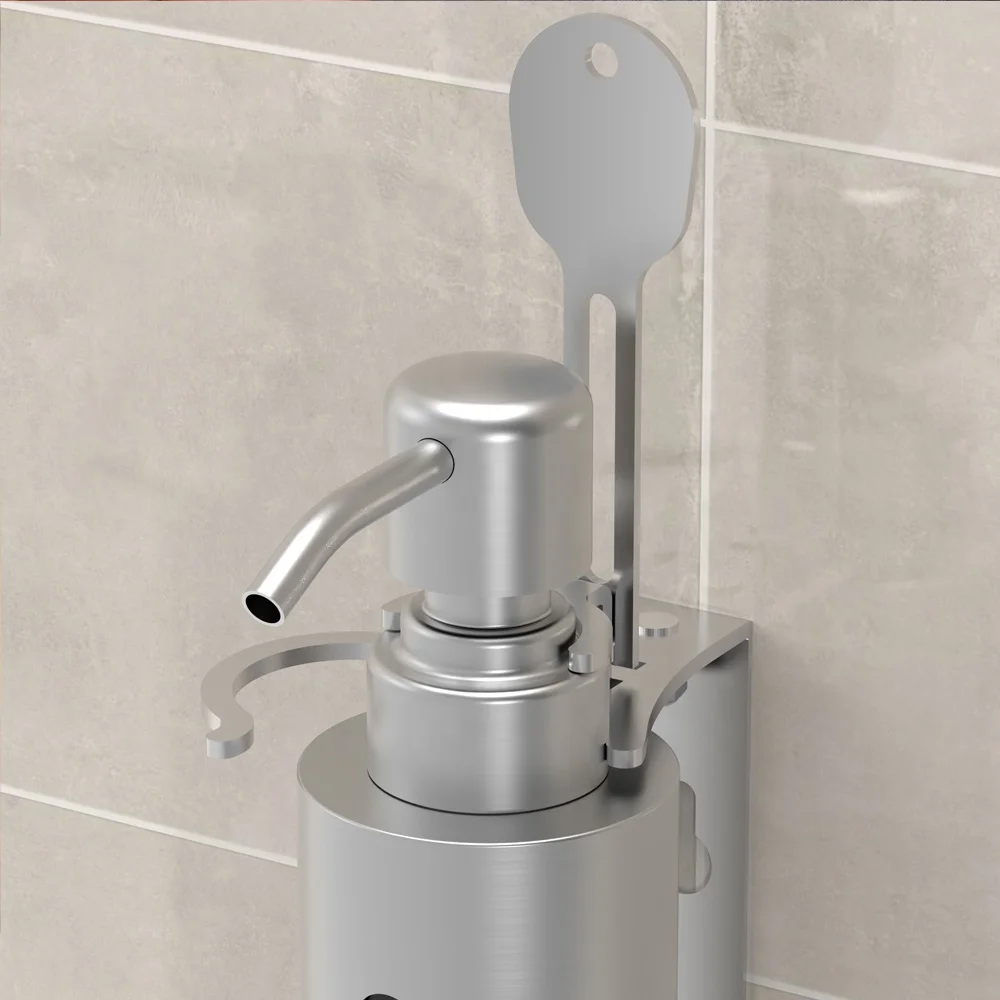 Wall Mounted Grated Soap Bar Dispenser Holder Pump Bottle Detergent Dispenser Holders Minimalist Style for Hotel Bathroom