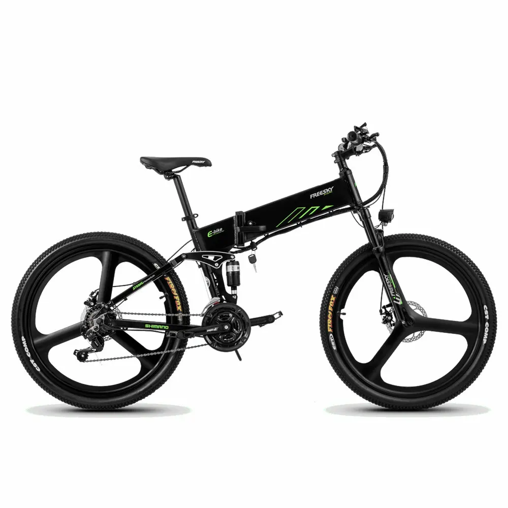 
F-2500E 250W 48V Snow Beach Removable Lithium Battery Dual Disc Brakes Folding Electric Bikes for Adults 