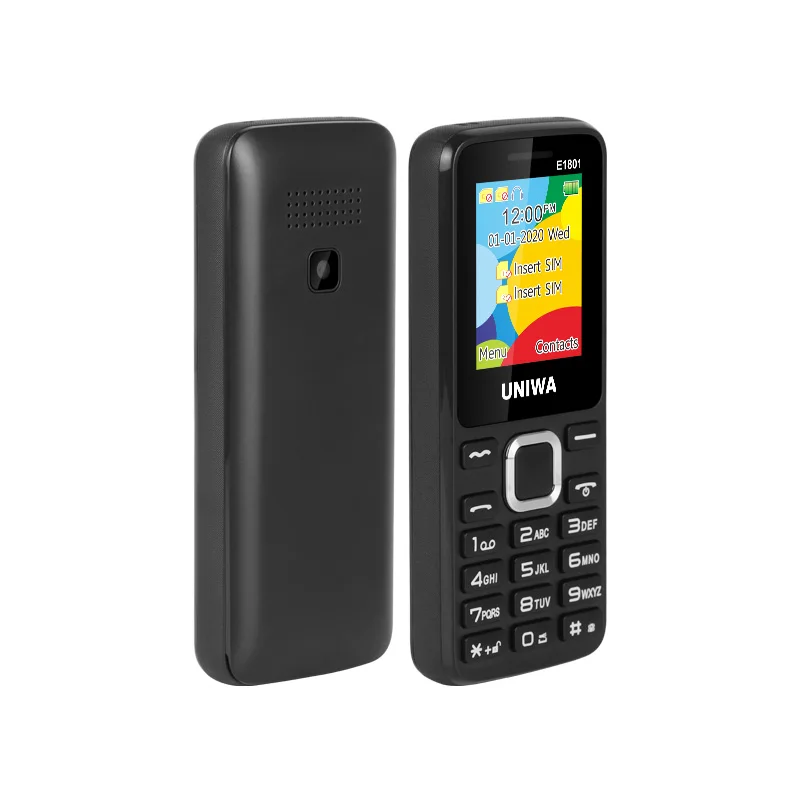 UNIWA E1801 Feature Phone 1.77 Inch Screen Dual SIM Low Price Keypad Mobile Original Wholesale