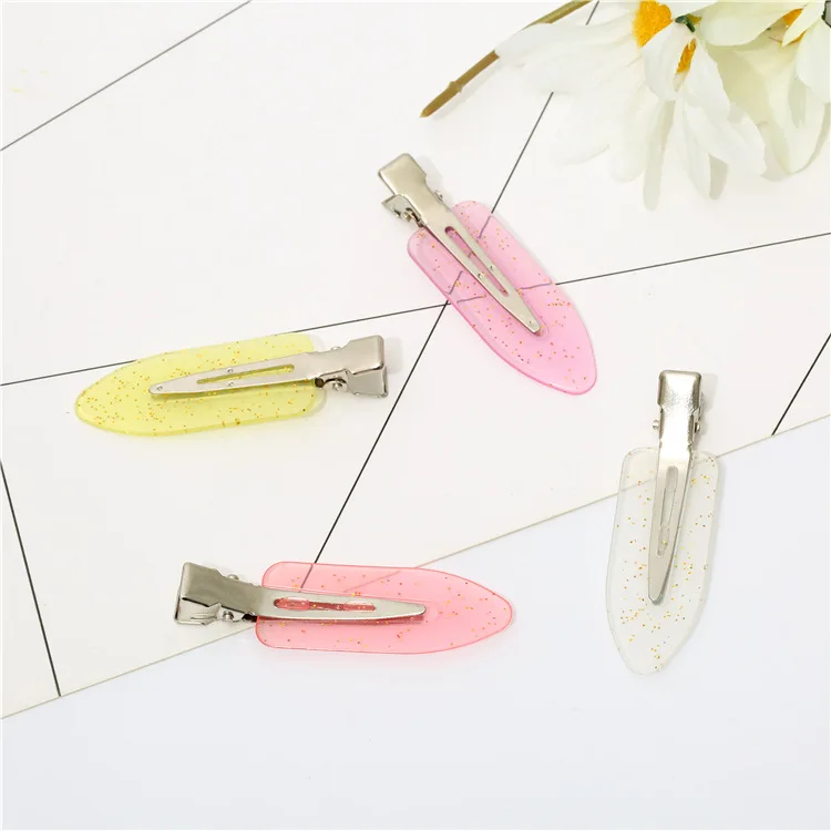 Directly Sourced 6cm Candy Color Seamless Hair Clip Popular Gold Powder Bangs Clip Multi-Purpose Hair Styling Makeup Tool