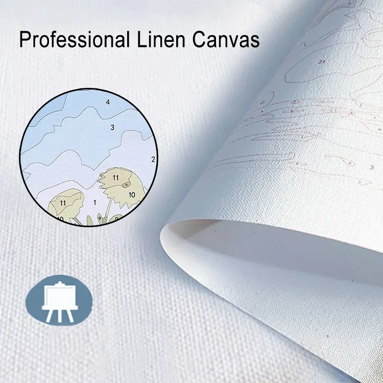 Custom Family Photos Oil Painting By Numbers Kit Watercolor Wooden Brushes Printed Adult Canvas Home Decoration DIY Wall Art