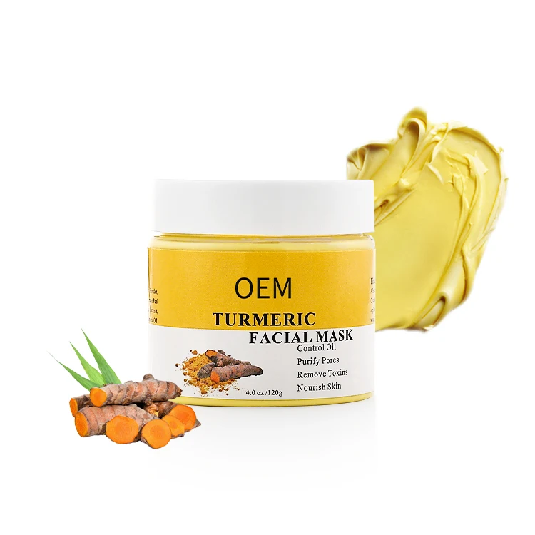 Best Selling Products Organic Yellow Bentonite Mud Face Tumeric Facial Mask Acne Removal Skin Care Turmeric Clay Face Mask