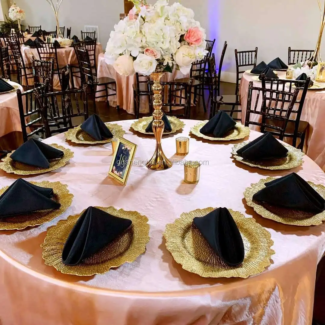 13 inch gold reef charger plates wedding decoration melamine plates for restaurant