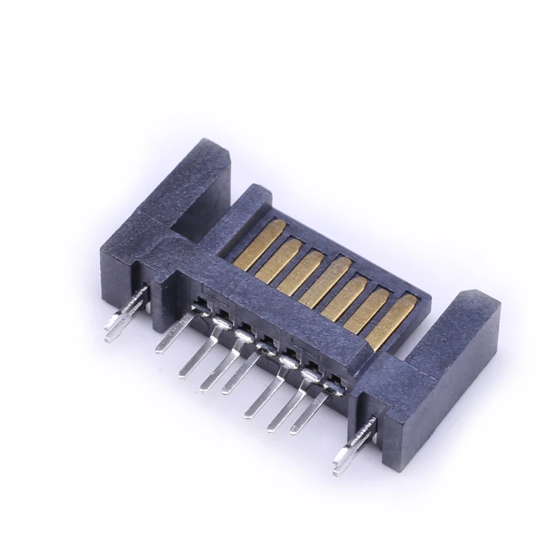High quality sata female connector SATA 7P 180 degree DIP forward double row