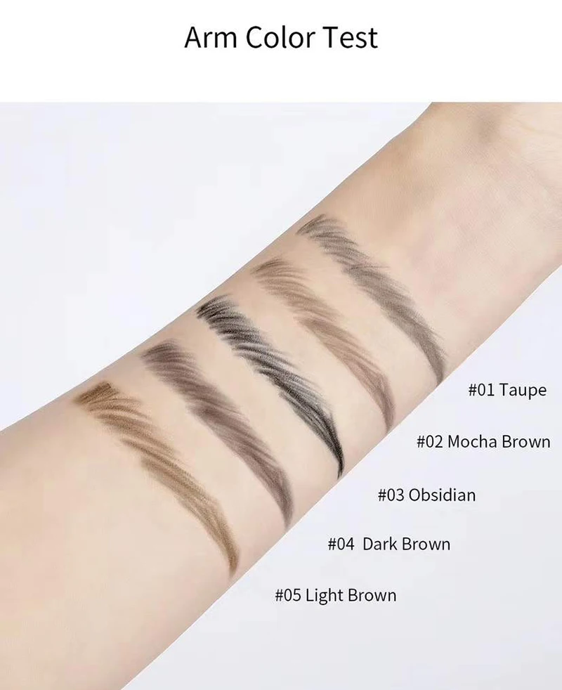 New arrived high quality vegan waterproof eye brow pencil private label white tube brow pencil custom wholesale
