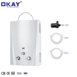 Outdoor Shower Gas Geyser 6L,8L10L Liter Tankless Instant coil hot shower Camping portable Gas Water Heater