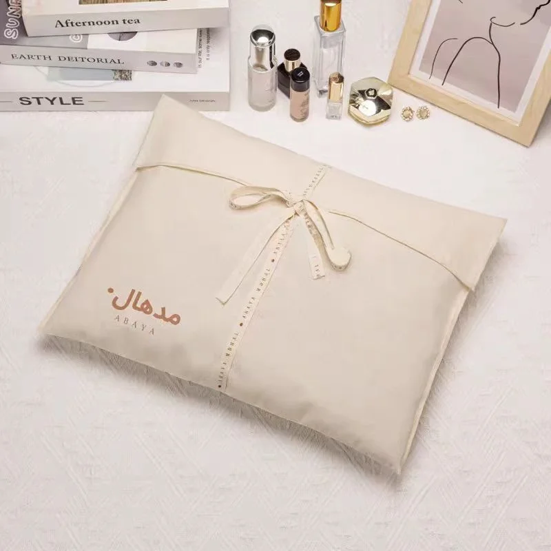 Custom Printed Cotton Linen Flap Bag Recyclable Drawstring Storage and Jewellery Necklace Dust Cloth for Gift Use
