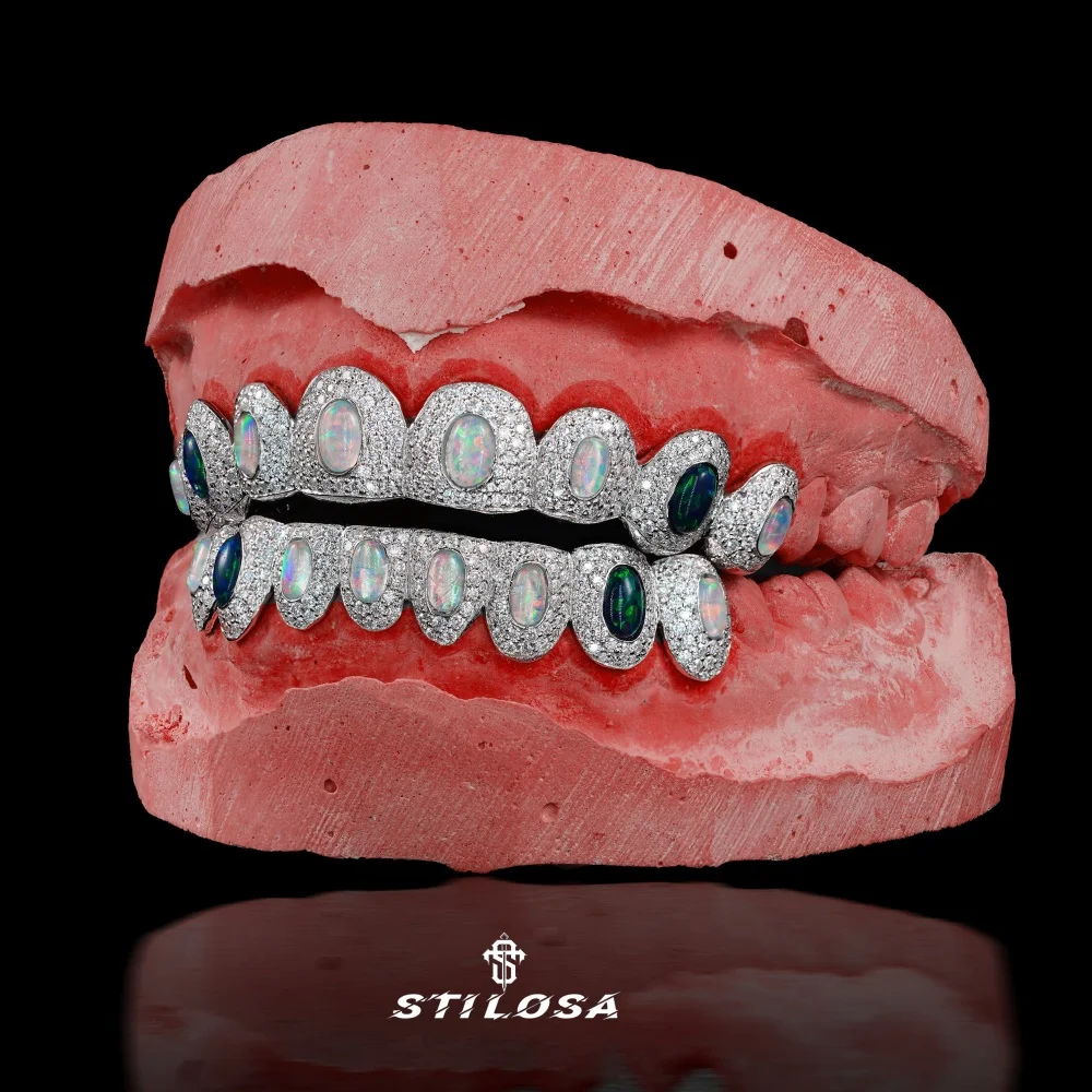 Hip Hop Fine Jewelry 10 Top 10 Bottom custom grillz  925 silver gold plated  Vvs Moissanite  Teeth Grillz  Diamond Grillz