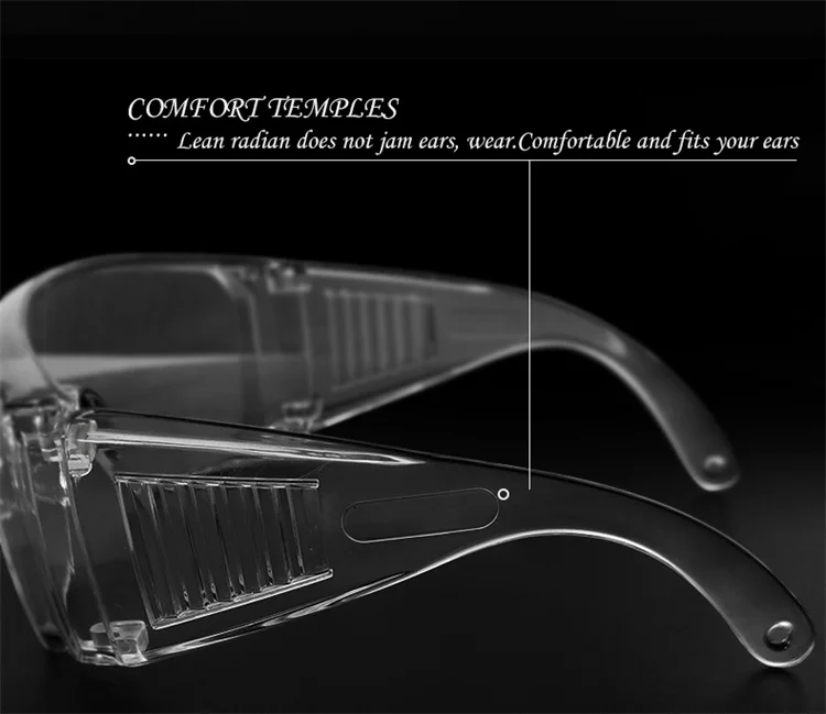 Chemical anti splash reusable protection glasses plastic medical goggles safety