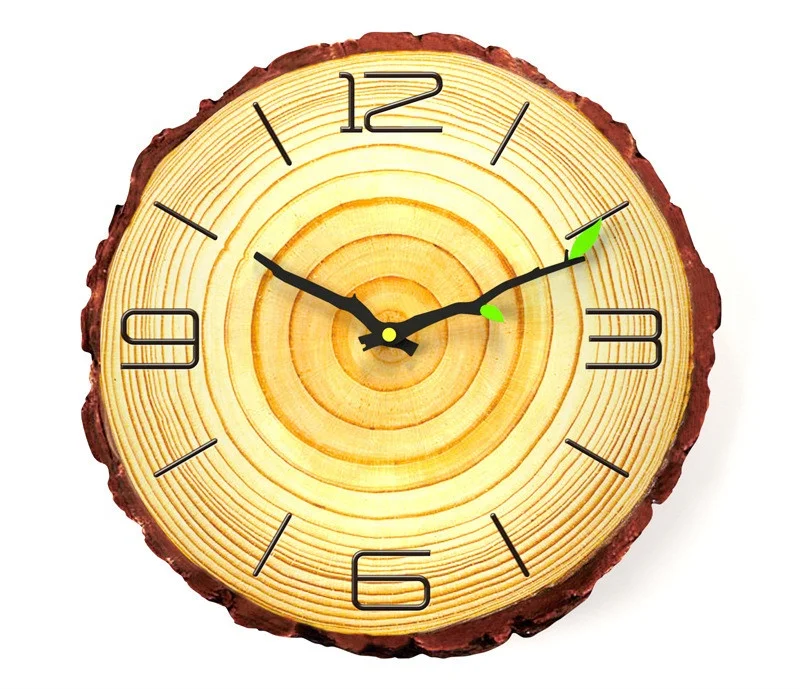 
Distressed Wood 12 and 16 Inch Accent Wall Clock Rattan Hall Wall Clocks 