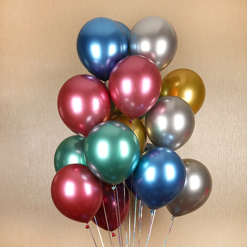 Kids Items 12Inch Children Custom Metal Advertising Inflatables Chrome Latex Balloon With Logo