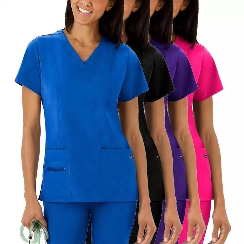 Customized Printing Hospital Fashionable Printed Nursing White Uniform Designs Medical Wear Clothing