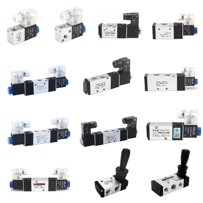 China Suppliers 3/2 5/2 5/3Way Type Coil Volt DC12V 24V AC220V 110V Air Pneumatic Controlled Hand Lever Solenoid Valves