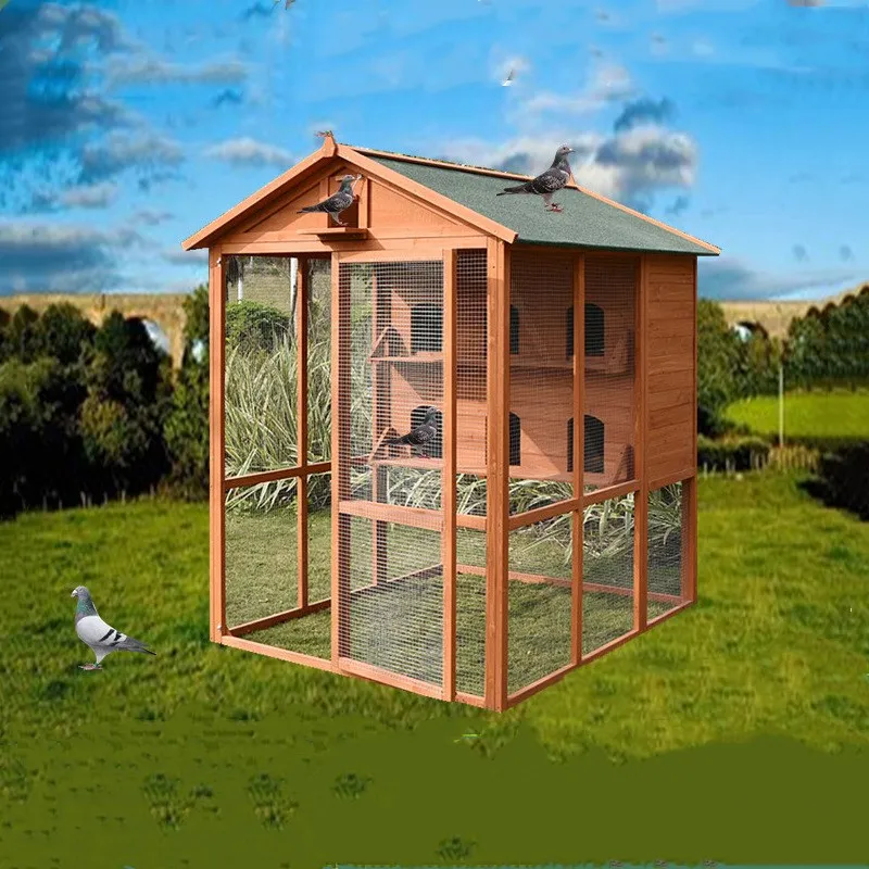 Removable Wooden Large Chicken Hen Coop House Pigeon cage With Outdoor Run
