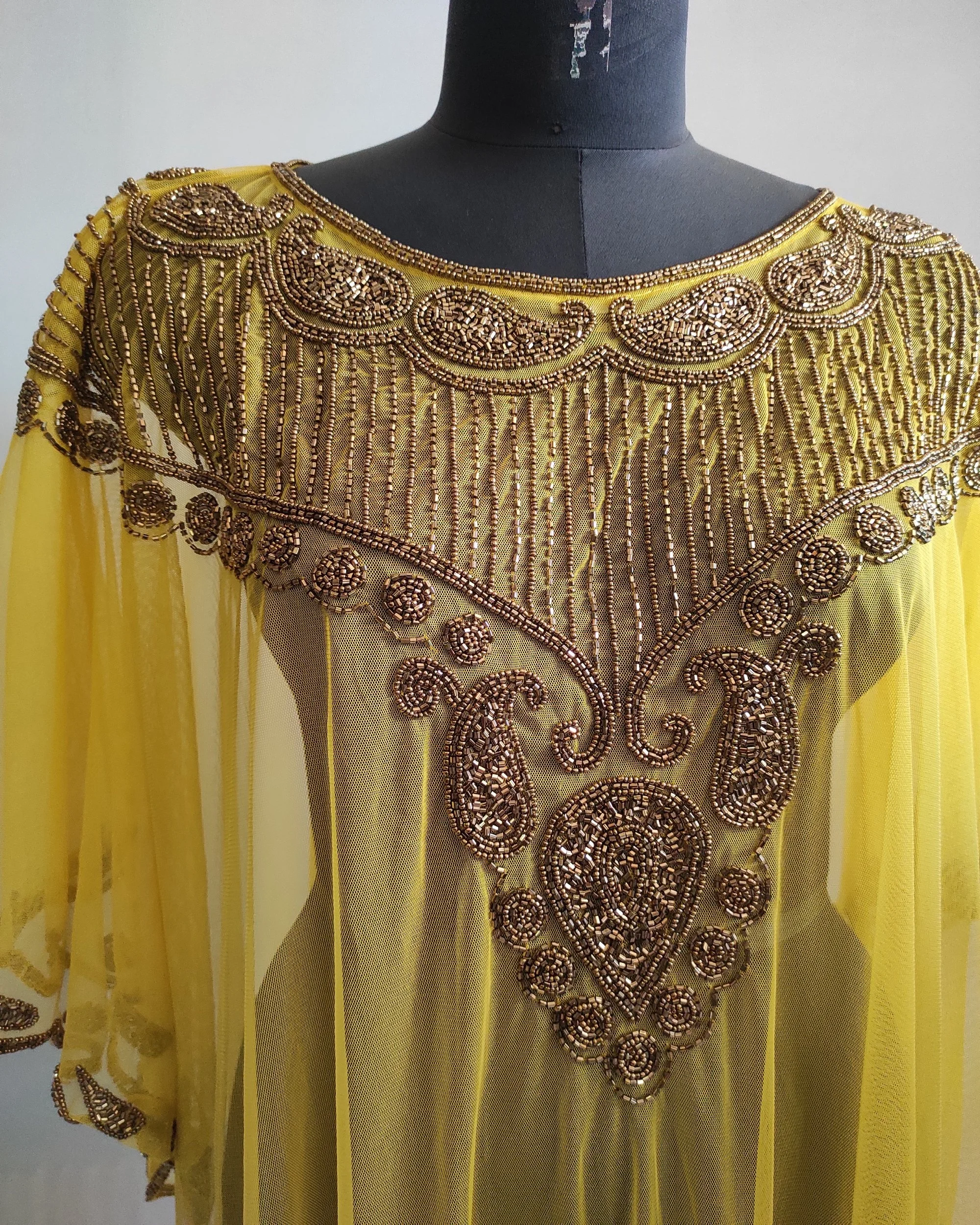 Hand Beaded Classic sequined Dubai Style Farasha/Kaftan