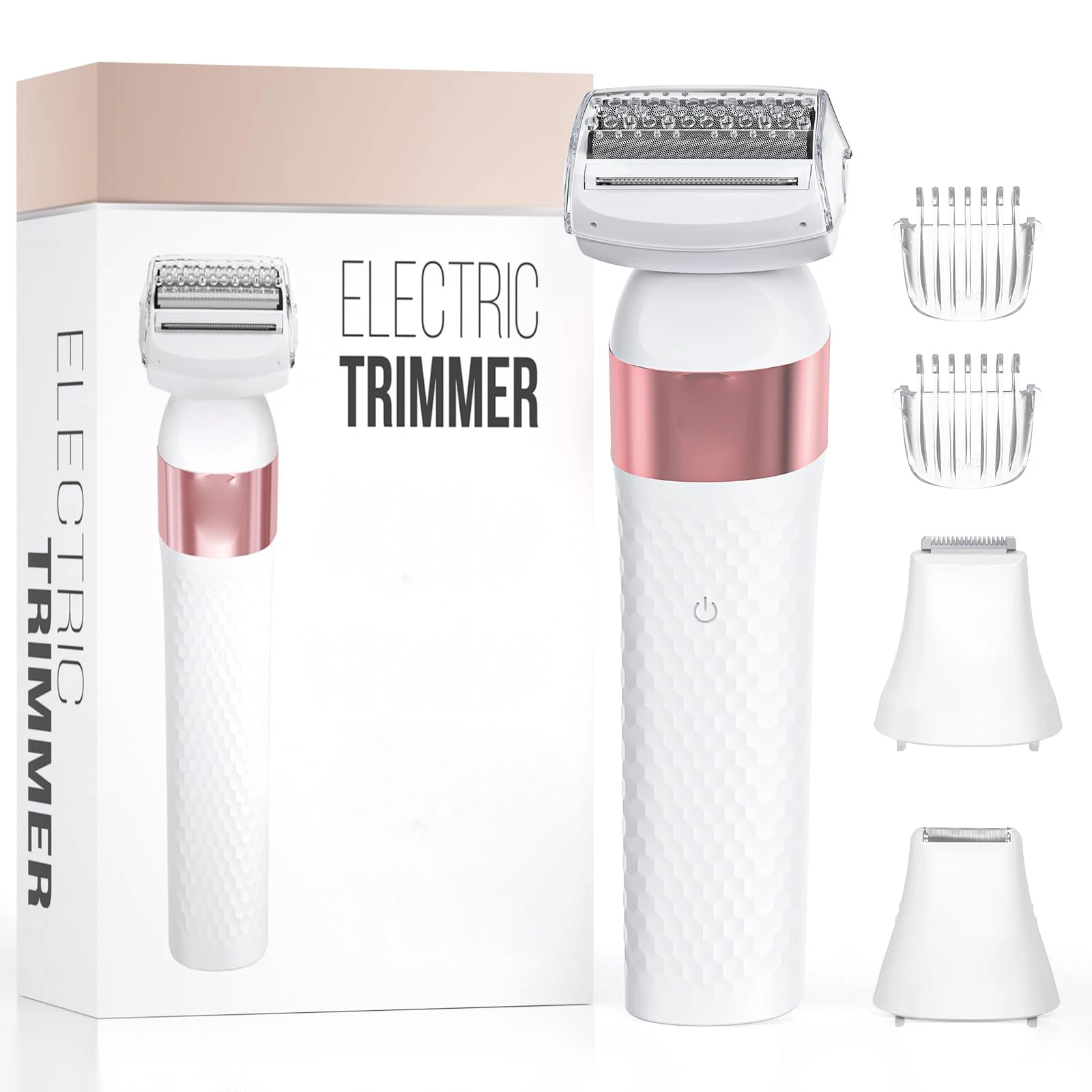 3-in-1 Hypoallergenic Blades Waterproof Wet & Dry Rechargeable Razor Bikini Trimmer Electric Shaver Hair Removal for Women