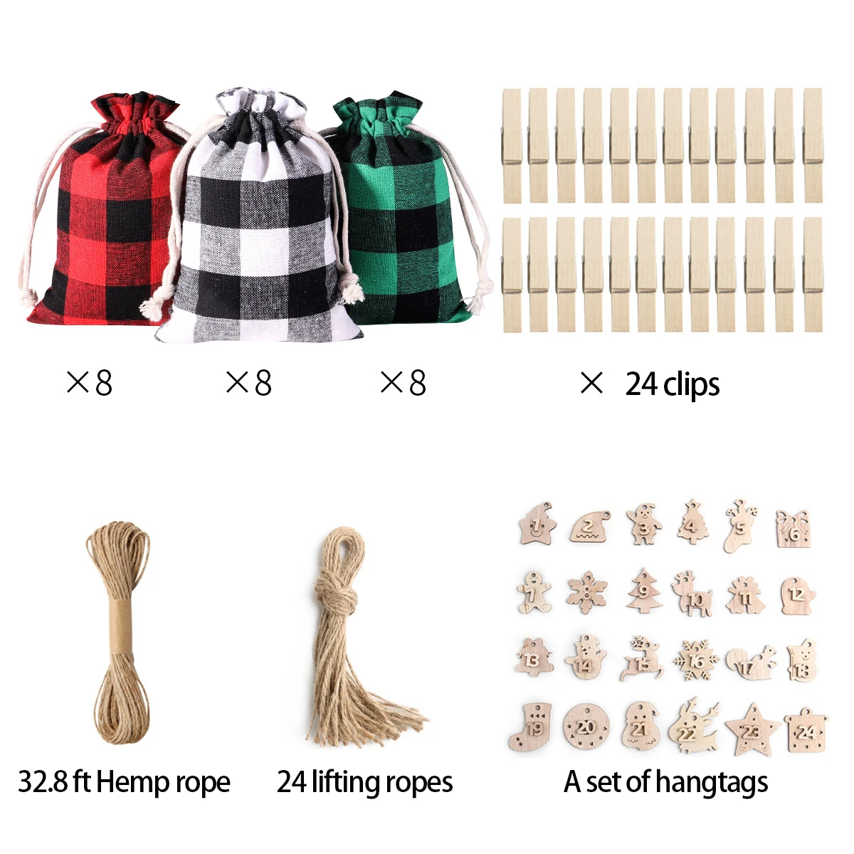 Merry Christmas Products Party Supplies Linen Drawstring Christmas Gift Bag Candy Bag Gift Bag