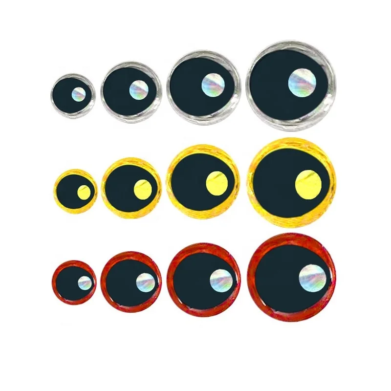 3/4/5/6mm Jig Eyes Stickers DIY Lure Making Supplies Accessories Realistic Fly Tying Holographic 3D Fishing Lure Eyes