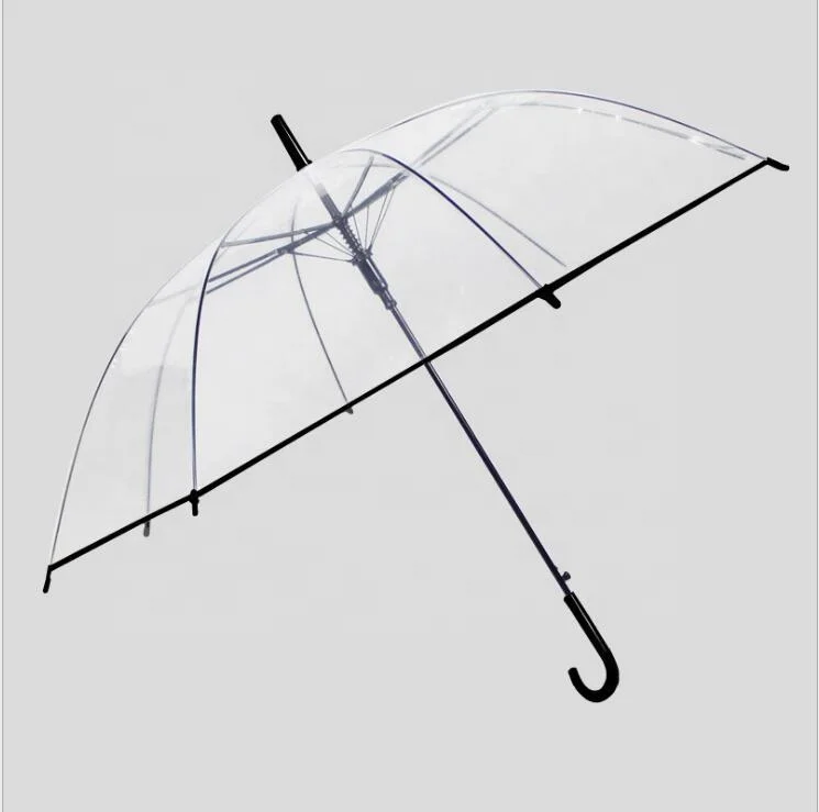 Cheap Plastic Gift Umbrella Custom Auto Open Straight Transparent Umbrella