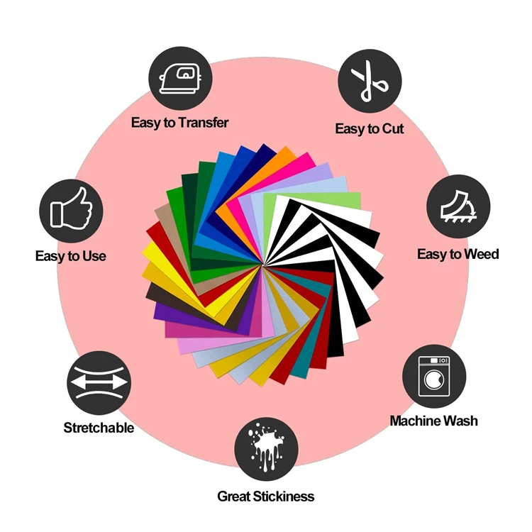 
High quality pu heat transfer vinyl sheets htv wholesale for t-shirts 