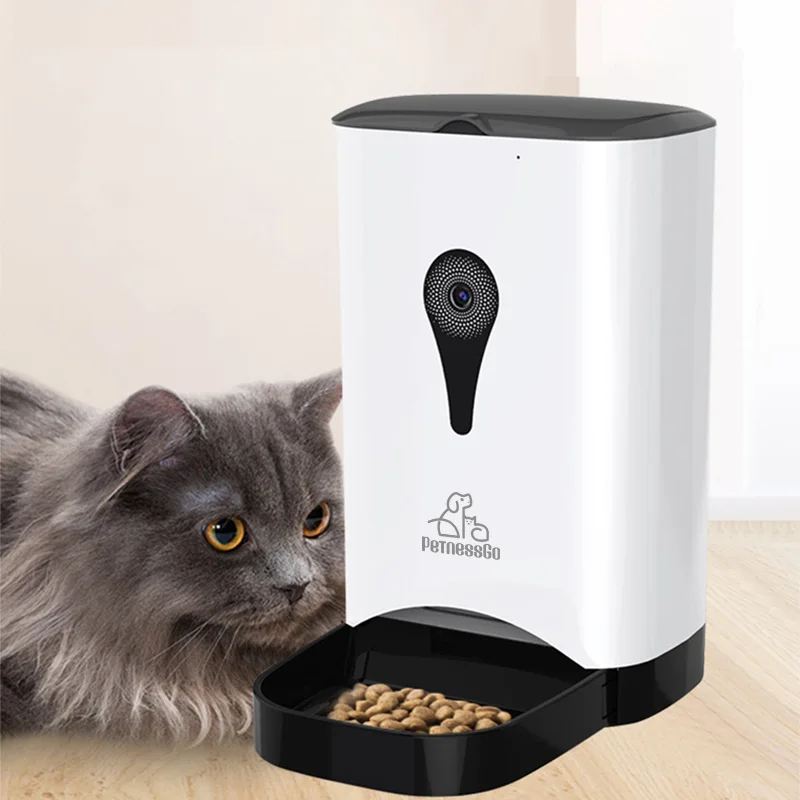 
Phone App Remote Control 4.5L Smart Feed Automatic Cat Feeder Wi-Fi Camera Pet Food Dispenser Feeder 