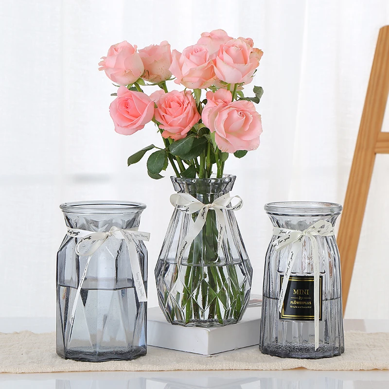 Diamond Shape Vase Glass Home Decor Glass Flower Planter Vase Terrarium Container
