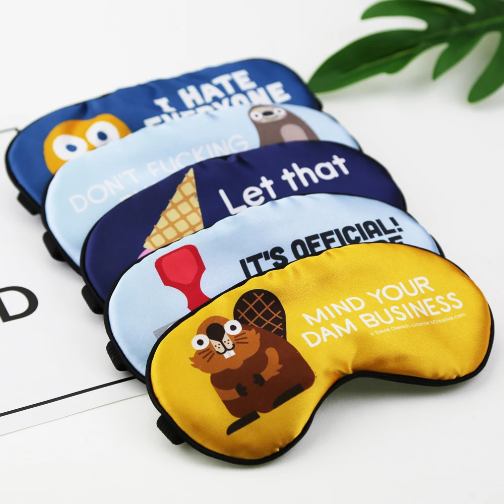Custom logo satin 100% organic soft Satin eye mask eye masks & accessories with elastic strap