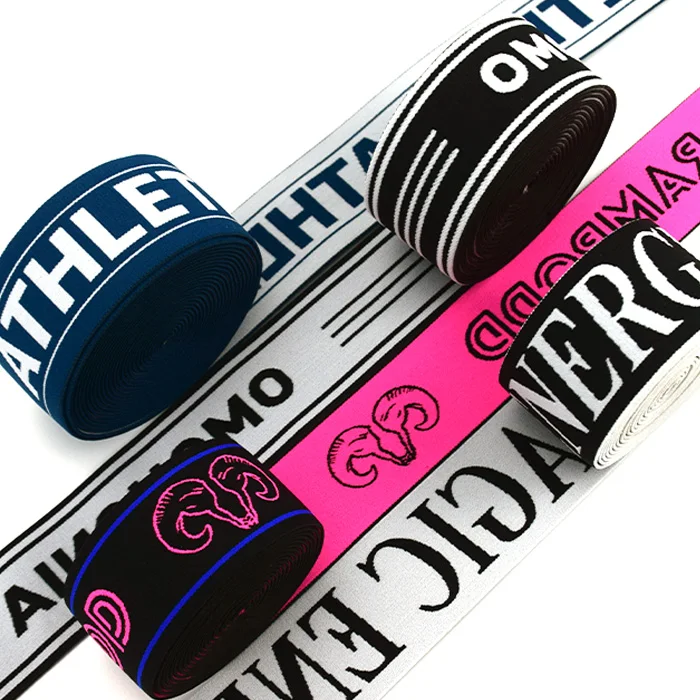 Low MOQ  Custom Logo jacquard elastic band for For men Underwear Boxer Shorts Waistband Belt