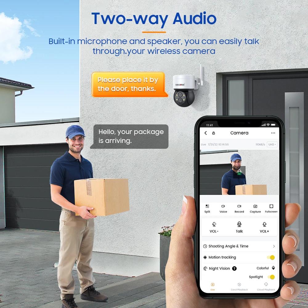 Sectec HD 4MP10X зум CCTV камера IP Wifi наружная Водонепроницаемая 4MP сетевая мини