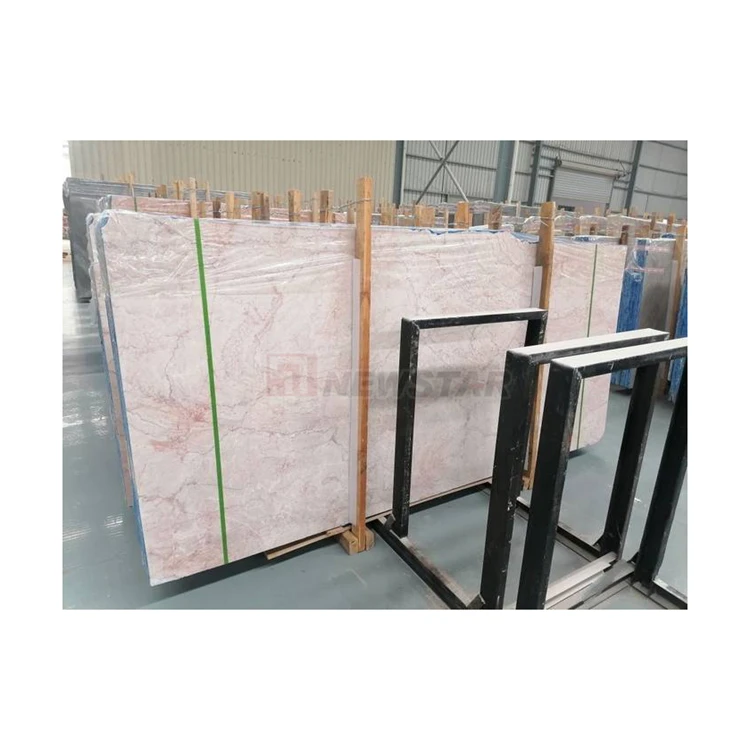 NEWSTAR Polished Pink Marble with Cream Rose Texture for Sophisticated Interior Floors and Bathroom